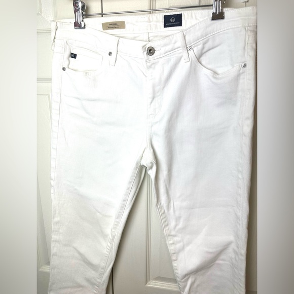 AG Adriano Goldschmied The Prima Mid Rise Cigarette Leg Denim Jeans White 31R - Picture 5 of 13